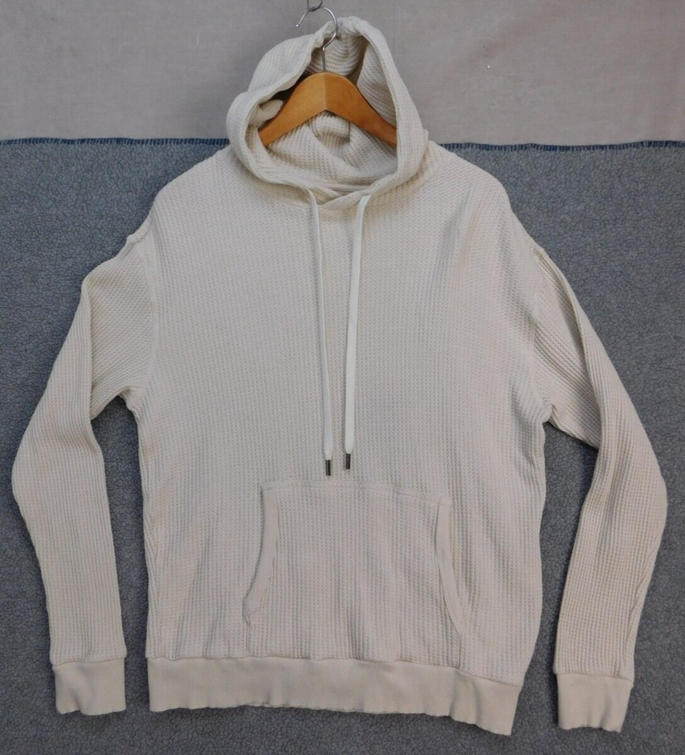 Feat Men's L Oatmilk TreeCell Waffle Hooded Sweatshirt